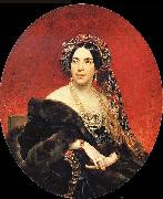Karl Briullov Portrait of princess Mariya Volkonskaya Germany oil painting artist